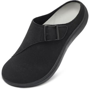 LeIsfIt Womens Wide Clogs Adjustable Diabetic Mules Slip on Clog Slippers for Swollen Edema Feet Wide Width Mules Potato Shoes Black Size 9