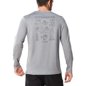 NORTHYARD Men's Hiking Graphic Shirts Long Sleeve UPF 50+ Fishing T-Shirt (L)