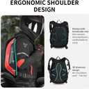 mjmoto Motorcycle Backpack Waterproof Large Capacity Carbon Fiber Rider Backpack Hard Shell Reflective Motorbike Travel Suitcase Light Version (Green)
