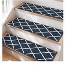 COSY HOMEER Edging Stair Treads Non-Slip Carpet Mat 28inX9in Indoor Stair Runners for Wooden Steps, Stair Rugs for Kids and Dogs, 100% Polyester TPE Backing 15pcs,Navy
