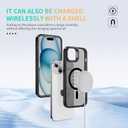 2 x for iPhone 15 Case Compatible with Magsafe, Translucent Matte Camera Kickstand iPhone 15 Case,Phone Case iPhone 15,Shockproof Heavy Duty Protective Cover Case for iPhone 15, C-Black