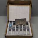 APT 1101 Glass Square Spice Jars with Labels, 4oz Glass Jars with Bamboo Lids, Spice Bottles, Seasoning Organizer, 12 Pack (Black)