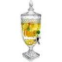1.3 Gallon Glass Beverage Dispenser with Spigot Glass Drink Dispenser for Parties Wide Mouth Juice Beverage Server for Wedding Party Bar Leak Proof Beverage Dispenser