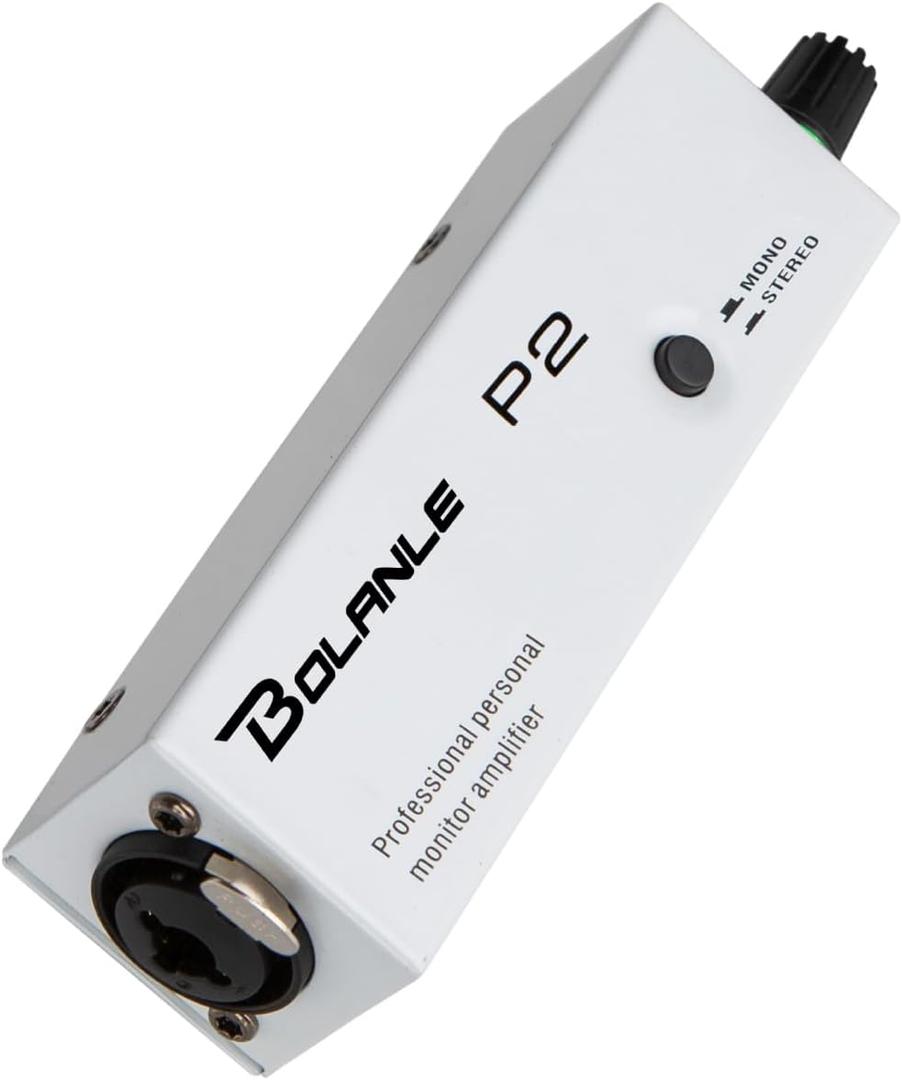 P2 Portable in Ear Monitor Amplifier, Headphone Amp with XLR and TRS Input 3.5mm Output, Headphone Amplifier with Stereo/Mono Switch for Keyboardists, Drummers, Guitar (Single Channel)