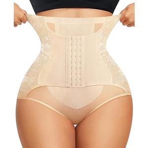 URSEXYLY Tummy Control Shapewear for Women Faja Body Shaper Breathable High Waisted Butt Lifting Panties (Medium), Color: Beige