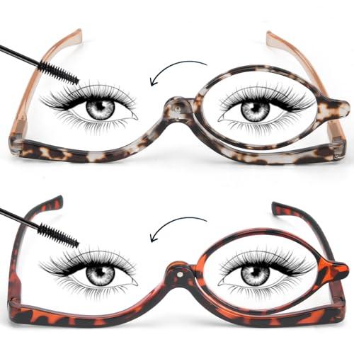 SEEKEY 2 Pack Makeup Reading glasses for Women,One Eye Cosmetic Readers Rotating Lens, Makeup Readers for Women