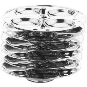 Tabakh Stainless Steel 6-Rack Idli Stand, Large, Silver