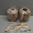 Frideko Plug in Wall Sconces Set of Two Hand Woven Lamp with Cord Rattan Lights Farmhouse Sconce Mounted Light Boho Lighting for Bedroom Living Room (Brown(2PC))