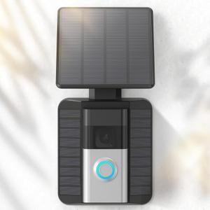 Doorbell Solar Charger Compatible for Ring Video Doorbell 3/ 3 Plus/ 4/ Battery Doorbell Plus/ Battery Doorbell Pro, QIBOX 2.9W Adjustable Efficient Solar Panel Mount for Doorbell Camera