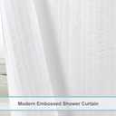 Aiyufeng Extra Long White Shower Curtain 96 Inch Long, Embossed Texture Fabric Bathroom Shower Curtain, Large Hotel Bath Curtain with 12 Holes, 72x96, White