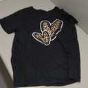 Cute Leopard Print Heart Leopard Love Women Girls T-Shirt, Black, 2XL 