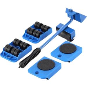 2026 New Furniture Lift Tool Set, Upgrade Furniture Movers Sliders Furniture Lifter Tool,Furniture Movers with Adjustable Height Lifting Tool Lever & 4 Wheels, Mover Dolly Sliders Tool (Blue)