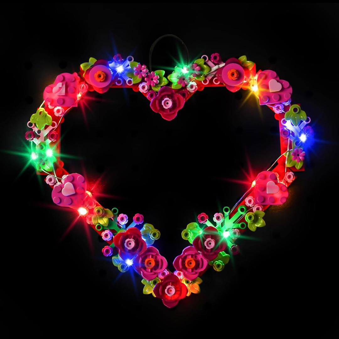 Upgraded Led Light Kit Compatible with Lego Heart Ornament Building Set, Lights Decoration Compatible with Lego 40638, Great Gift for Valentine's Day (Model Not Included)
