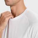 Men's Sun Protection Shirts Lightweight Athletic Quick Dry Rash Guard Cooling Tee (White, M)