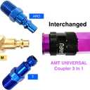 SANFU Polyurethane(PU) Air Hose 1/4-Inch x 100ft Reinforced, lightweight, Flexible, 300PSI With 1/4 Swivel Aluminum Universal 3IN1 Coupler and Plug, 1PCS Safety Coupler, Bend Restrictor