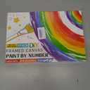 2 x Yunnuo Highland Cow Paint by Numbers Kit for Adults with Frame,Flowers Painting by Numbers for Beginners in Colorful Box,8W x 12L Canvas Small Paint by Number Kits for Home Wall Decor