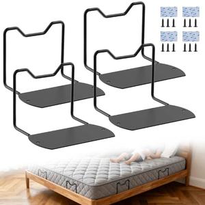 Mdkave Mattress Slide Stopper,Mattress Retainer Bar,Mattress Retainer Bar for Adjustable Bed,Wider Taller Non Slip Mattress Gripper,Anti Mattress Slide for Most Soft Bed(Black,3.93" H,4 Pack)