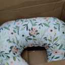Boppy Nursing Pillow - Firm, Ergonomic U-Shaped Bottle and Breastfeeding Pillow with High Lift for Comfort and Support, Spacious Surface - Pink Garden Flowers