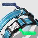 Airtag Dog Collar, Reflective Ultra-Durable Nylon Padded with QR Code Buckle & IP68 Waterproof Air Tag Holder Compatible for Apple AirTag, Comfortable for Small Medium Large Dogs (Blue, XS)