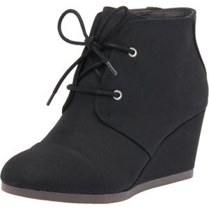 DREAM PAIRS TOMSON Women's Casual Fashion Outdoor Lace Up Low Wedge Heel Booties Shoes black 7 B(M) US