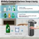 Automatic Foaming Soap Dispenser,Touchless Foam Soap Dispenser,12oz Rechargeabled Wall Mounted Smart for Bathroom and Kitchen Dish Soap,Easy for Toddlers, Brushed Silver