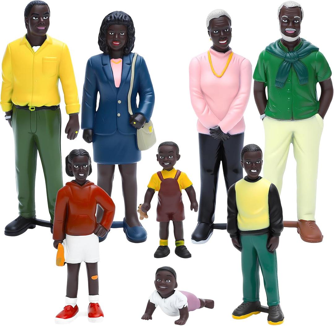 ONEST 8 Pieces Dollhouse People Action Figures Dollhouse Family for Table Decorations