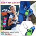 Sunnyray Collapsible Water Bottles Bulk Foldable Water Bottles 17oz Silicone Portable Leak Proof Reusable Sports with Clip for Travel Hiking Camping Outdoor (Camouflage,20 Pack)