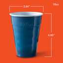 Hefty Party On Disposable Plastic Cups, Marine Blue, 18 Ounce, 120 Count