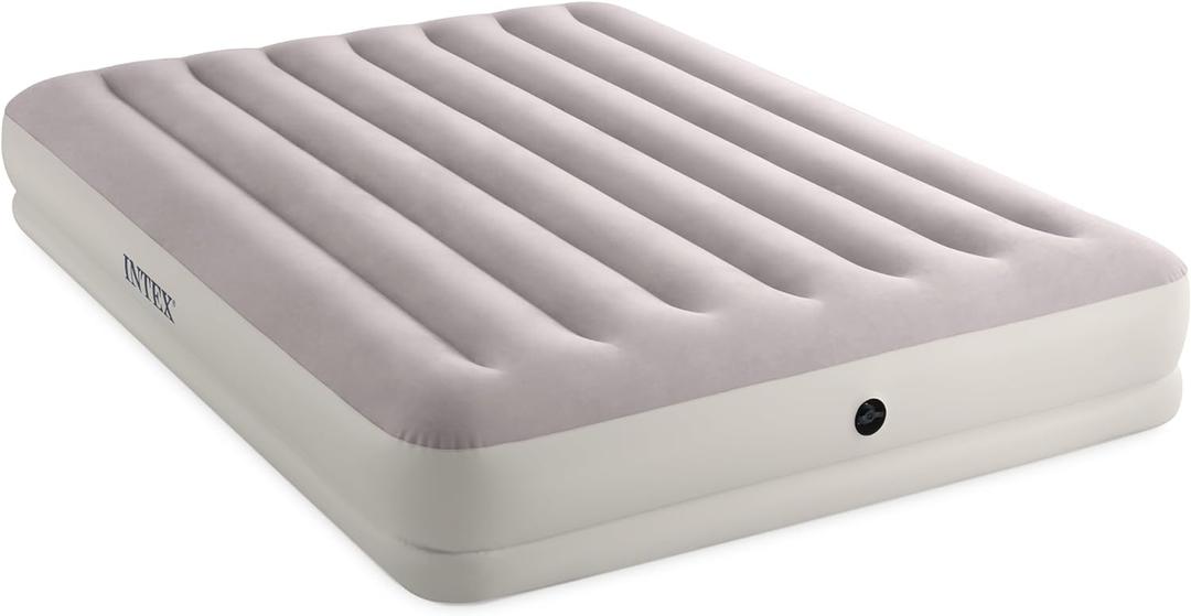 Intex 64177E Dura-Beam Standard Prestige Mid-Rise Air Mattress: Fiber-Tech  Twin Size  Quickfill USB Air Pump (Queen)