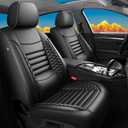 Car Seat Covers Compatible with Kia K4 2025. Upgraded Waterproof & Breathable Leather. Compatible with Airbag & Easy to Install. All-Weather Seat Cushion Protector(Full Set, Black)