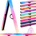 6FT/9FT Folding Balance Beam for Kids ages 3-15- Foldable Gymnastics Floor Beam,Anti-Slip ,Carrying Bag, Faux Suede Covered,EVA foam,Gymnastics Equipment for Kids Training At Home,School,Gym Center (Colorful Rainbow)