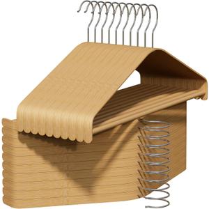 Bamboo Wood Hangers (Bamboo, 30 PCS)