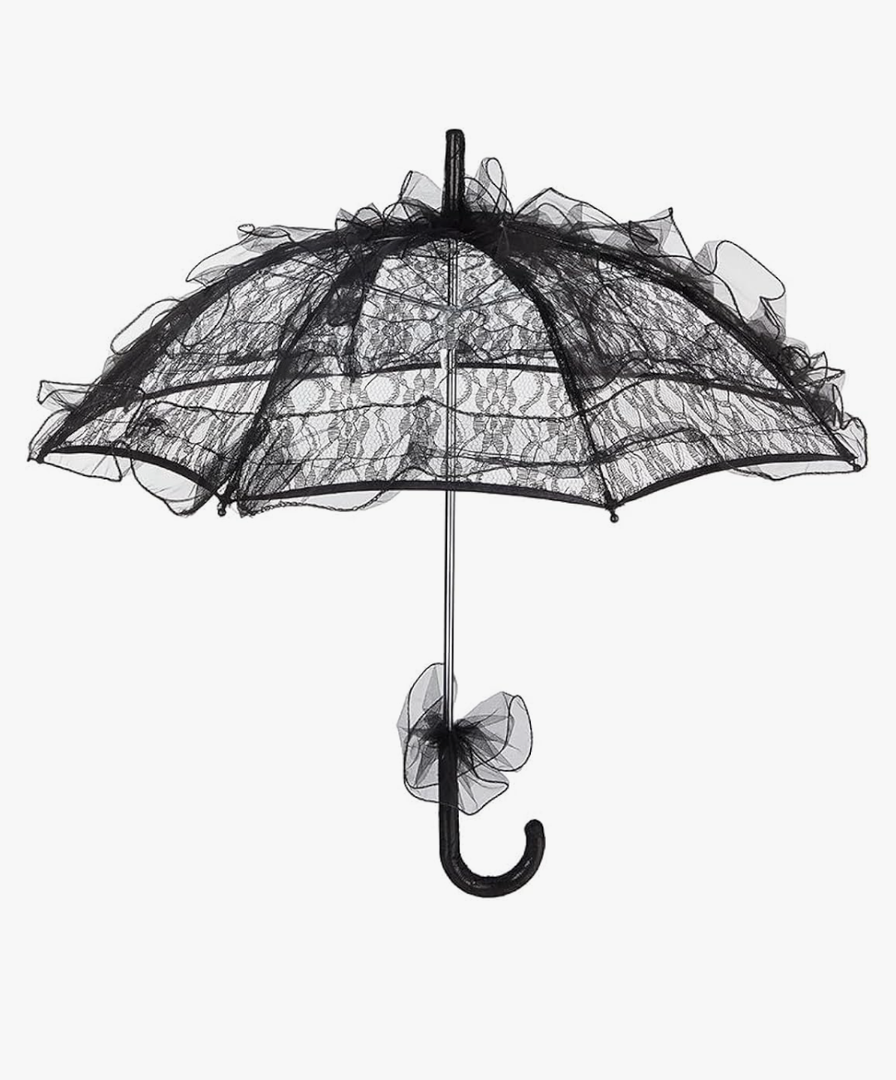 Kids Lace Parasol Umbrella – 24 Inch Vintage Ruffle Umbrella for Girls, Princess Style Lace Sunshade for Wedding, Photoshoot, Tea Party, Dress Up