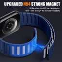 SNBLK Magnetic Watchband Compatible with iWatch Bands Men 44mm 45mm 46mm 49mm 42mm Women, Silicone Sport Strap Strong Adjustable Magnet for Apple Watch Series 11 ULTRA 2 SE 10 9 8 7 6 5 4, Navy Blue