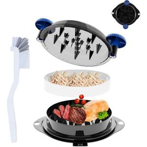 Chicken Shredder Tool Twist Meat Shredder Large-Meat Masher for Chicken Breast Ground Beef Pork with Up-grated Stainless Steel Spikes Kitchen Gadgets Essentials (Blue&Black)