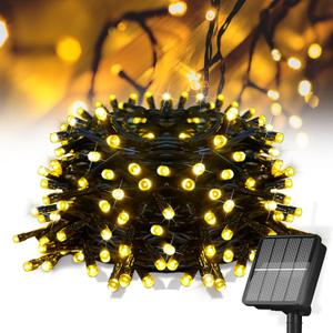 Solar Outdoor Lights 8 Modes Waterproof Solar String Lights for Wedding Party Patio Yard Warm White