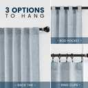 Stone Blue Linen Curtains 90 inch Length 2 Panel Set for Living Room Semi Sheer Curtains Flax Linen Window Drapes Farmhouse Back Tab Rod Pocket Light Filtering Curtains for Bedroom 50x90
