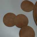 RENMTURE Faux Leather Placemats Set of 4,with 4 Cup mat,Washable, for Kitchen Dining Table,Restaurant,Coffee Shop (Walnut Brown, Round)