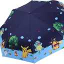 Kids Folding Umbrella- Automatic Open- Cartoon- UV Protection- Travel Umbrella Compact Windproof for Girls Boys Women (navy blue)