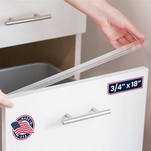 Cabinet Hero Slimline Cabinet Edge Protector - Prevents Chipping, Wear, Discoloration - Drawer Edge Guard, Bumper for Drawer - Easy Slip-On Installation - 3/4" Thick, 18" Length, Clear, Pack of 4