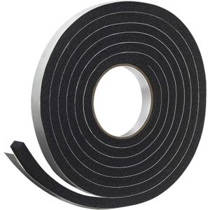 Frost King R734H Sponge Rubber Foam Tape 3/4" W X 7/16" H X 10' L, Black