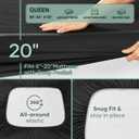 OhGeni 100% Waterproof Mattress Protector, Queen-Black Size Mattress Pad, Fits 6"-20" Mattresses with Deep Pocket, Cooling, Breathable Fitted Sheets, Soft Bed Cover, Noiseless, Machine Washable