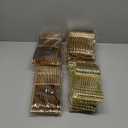 BUCLA 600 Pieces Gold Plastic Silverware - Plastic Gold Utensils - Heavyweight Disposable Cutlery - 200 Gold Forks, 200 Gold Spoons, Gold 200 Knives (7.4inch-Silverware Set)
