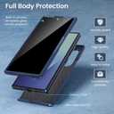 Maxdara for Samsung Z Fold 7 Case, with Privacy Tempered Glass Screen Protector, Support Wireless Charging Protective Phone Cover for Samsung Galaxy Z Fold 7 (Blue)