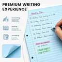 2 x HIBOX Loose Leaf Paper Wide Ruled Notebook Paper, 100 Sheets 8"x10.5" Filler Papers Blue, 3-Hole Punched Binder for Back to School & College Supplies, Fights Ink Bleed, Office Planners