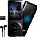 128GB MP3 Player,with Bluetooth 5.2, Music Player with Built-in HD Speaker, HiFi Sound, E-Book, Earphones IncludedVoice Recorder