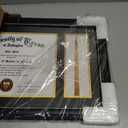 GraduationMall 11x17 Black Diploma Frame with Tassel Holder for 8.5x11 Certificate Document,Real Glass, Black over Gold Mat