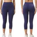 Women's Capri Leggings, High Waisted Soft Compression Workout Athletic Yoga Gym Running Pants for Women (Black, S)