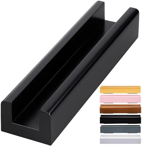 Colingmill 1 Pcs Wooden Floor Mirror Stand Anti Slip Base for Full Length Mirrors Stable Support Holder Bracket with Enlarged Non Slip Pads for Home Mirror Frames (9.8 x 2.3 x 1.5 Inches,Black)