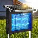 Solar Bug Zapper Outdoor Waterproof, Jepwe 4500V Cordless Bug Zapper Outdoor Large, Rechargeable Mosquito Killer & Fly Zapper, Solar Powered Insect Trap for Garden, Patio, Backyard, Indoor Use